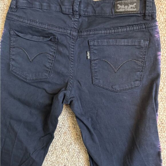 Levi's Denim Leggings Black and Pink Tie-Dye Jeans - Picture 2 of 9